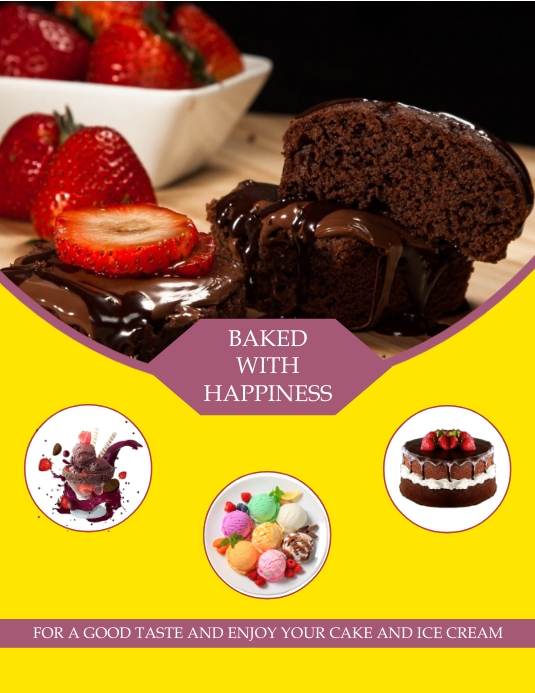 MENU CAKE Flyer (US Letter) template