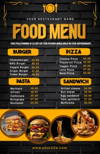 Menu Card Template. Halve pagina breed