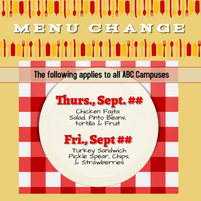 Copy of Menu Change | PosterMyWall