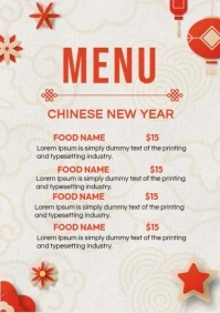 Menu Chinese New Year A4 template