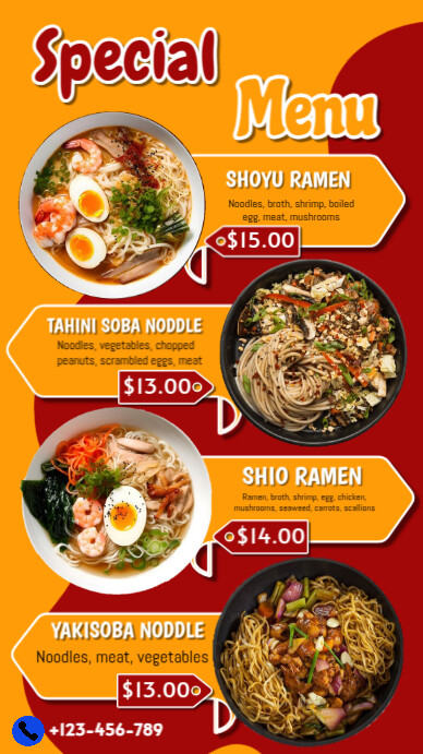 Menu Digital Display (9:16) template