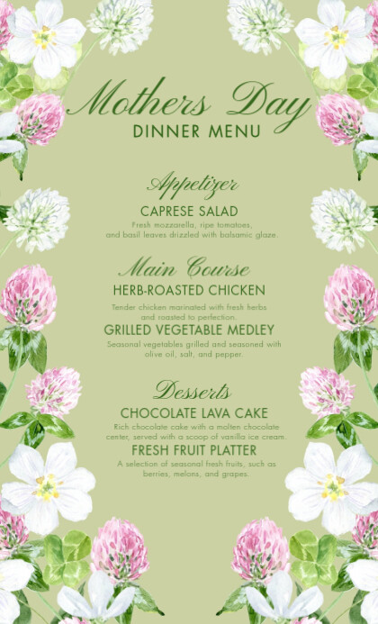 menu US Legal template