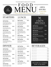 Personalice Mas De 5 700 Plantillas De Menu Para Diseno Postermywall