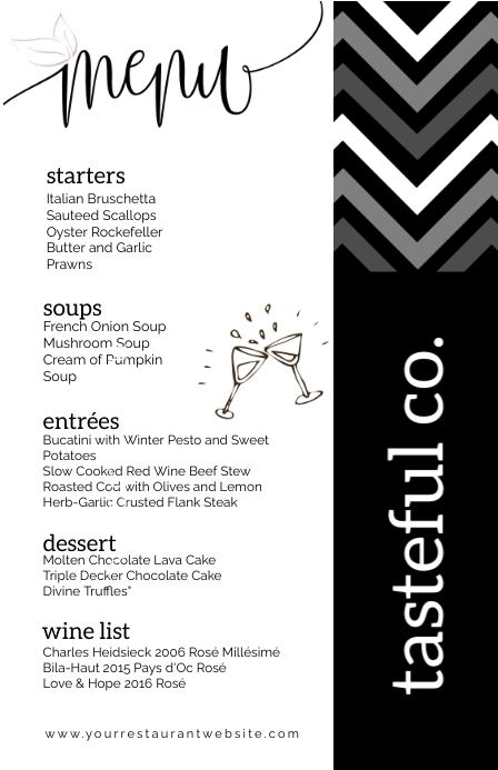Menu Tabloid template