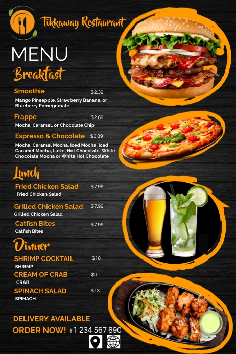 Menu Poster template