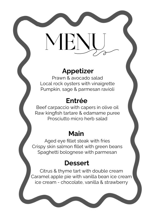 Menu Template PosterMyWall