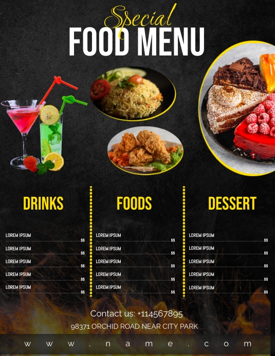 Menu Templat | PosterMyWall