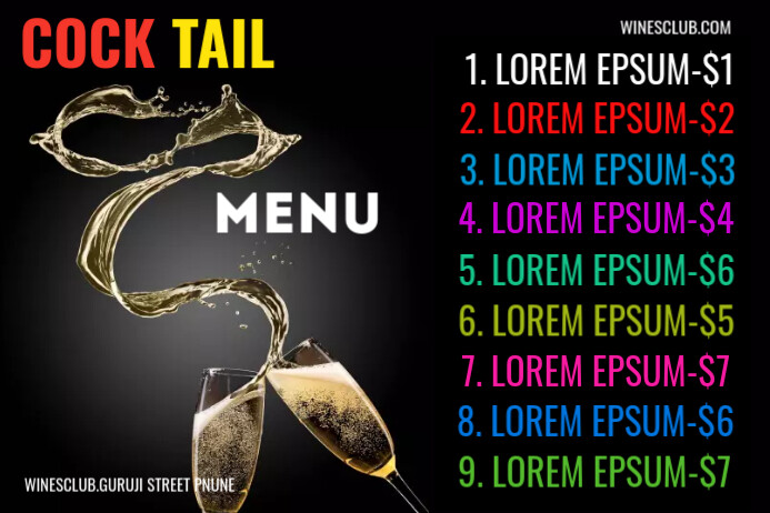 menu Poster template