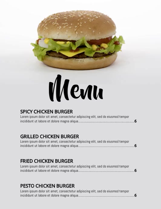 Copy of menu PosterMyWall