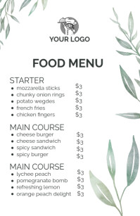 Menu Front Page Template | PosterMyWall