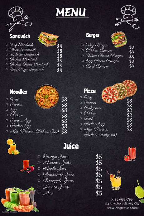 Menu Template | PosterMyWall
