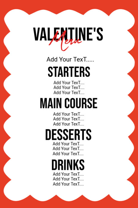 Menu Poster template