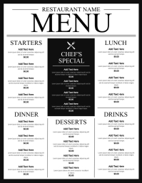 Restaurant Menu A2 Template | PosterMyWall