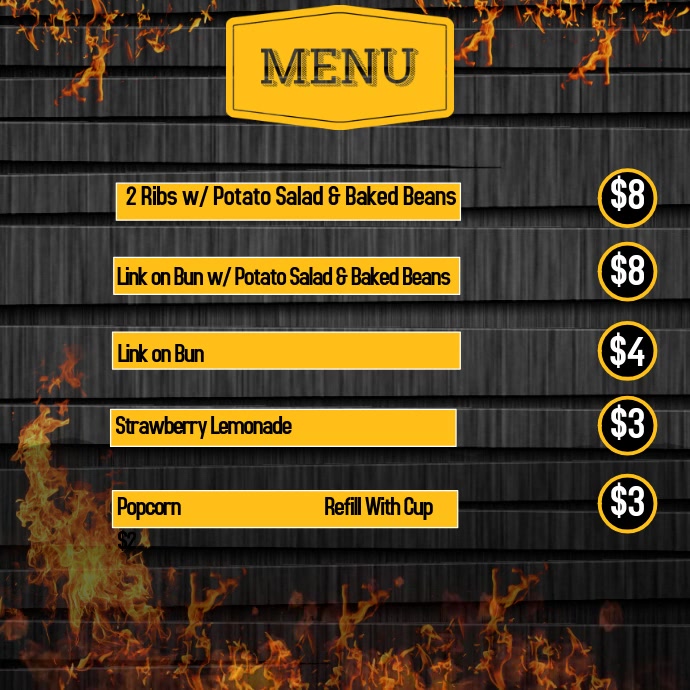 Menu Square (1:1) template