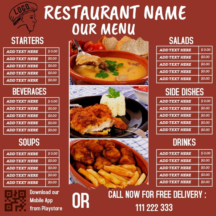 MENU Instagram Post template