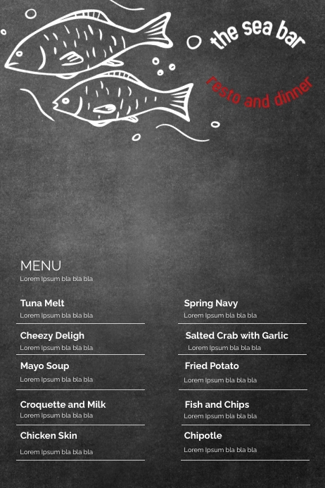 Menu Poster template