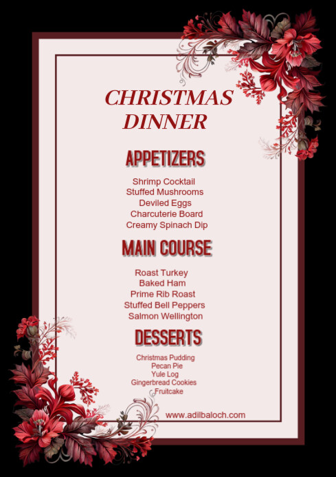 Menu design A4 template