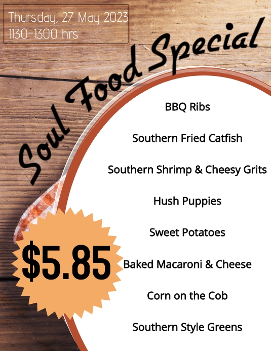Menu Flyer (US Letter) template