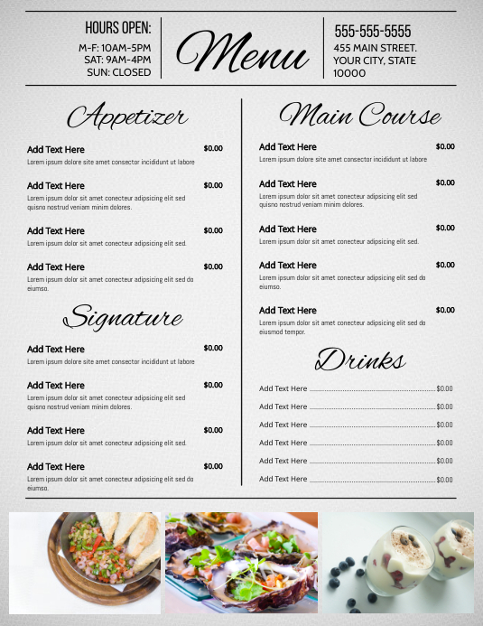 MENU | PosterMyWall