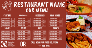 MENU Facebook-annonce template