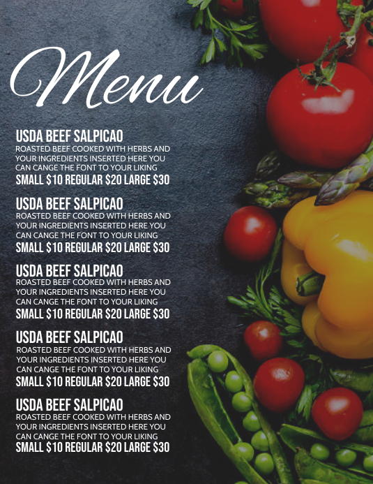 Copy of Menu PosterMyWall