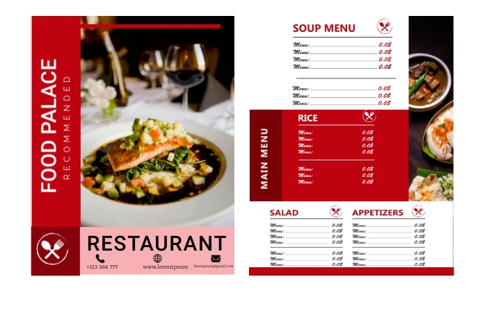 menu Tabloid template