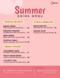 Menu Drinks Design Flyer (US Letter) template