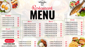 Menu flyer Affichage numérique (16:9) template