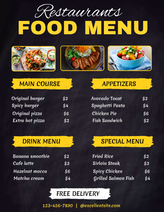 Menu flyer Template | PosterMyWall