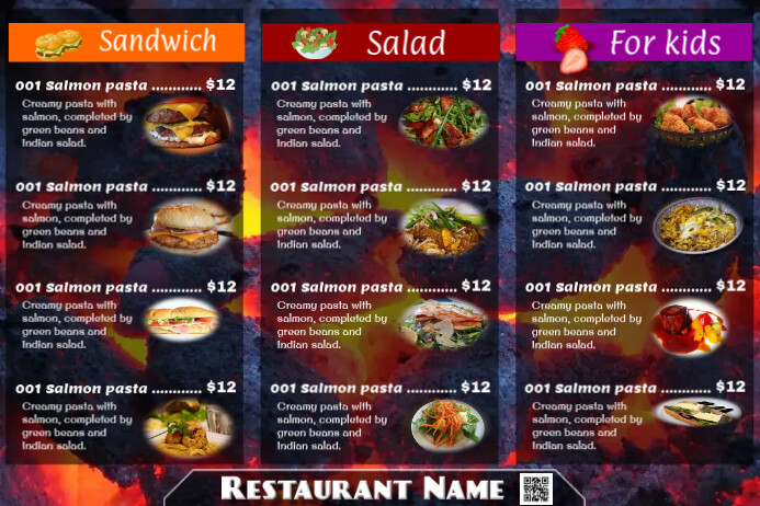 restaurant menu postermywall template postermywall