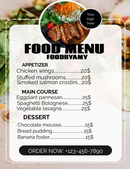 Menu flyer template | PosterMyWall