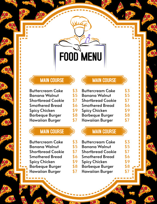 Menu flyer template | PosterMyWall