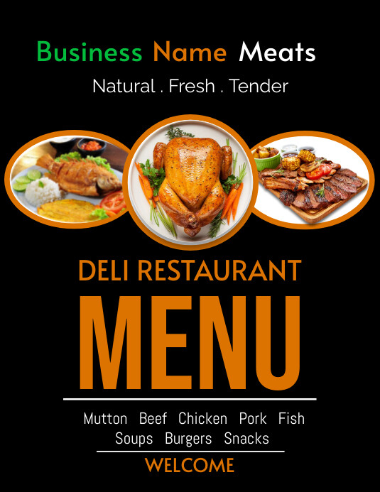 Menu Flyer Template2 Løbeseddel (US Letter)