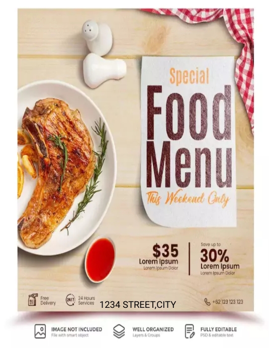 Menu flyers Template | PosterMyWall