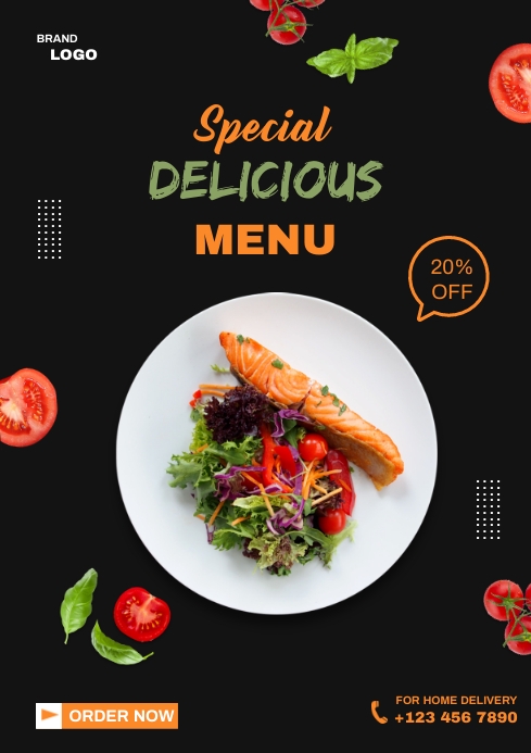 Menu Food Banner A4 template