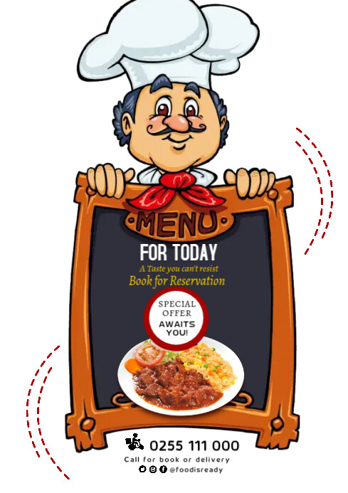 Menu food A4 template