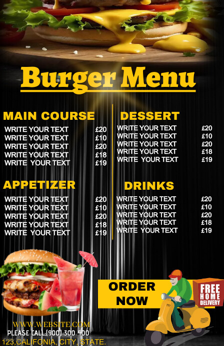 Food Service Menu Design menu food service meals canteen design Template | PosterMyWall