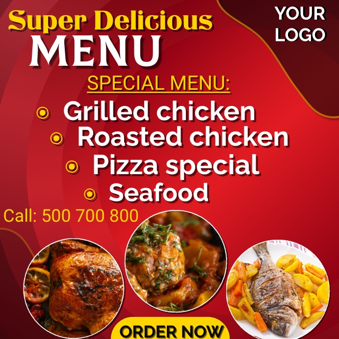 Copy of menu food service meals canteen design | PosterMyWall