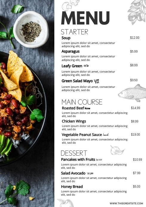Menu Food Template PosterMyWall menu-food-template-postermywall