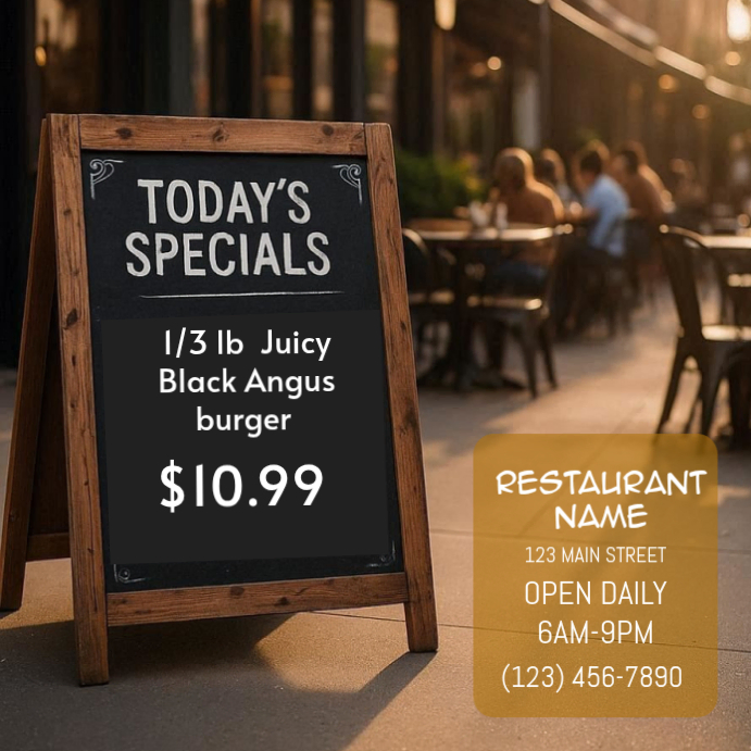 Plantilla de Menu for Outside Cafe | PosterMyWall
