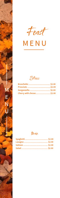 Menu Half Page Legal Template | PosterMyWall