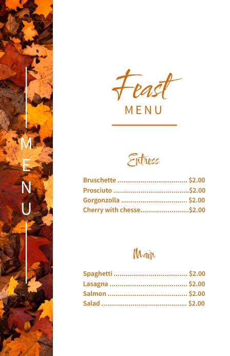 Copy of Menu Half Page Wide | PosterMyWall