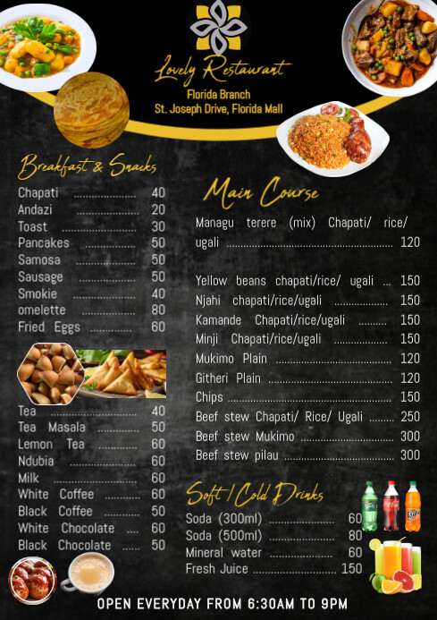 Types Of Menu In Hotel Modèle Menu Hotel Restaurant and food flyer poster | PosterMyWall