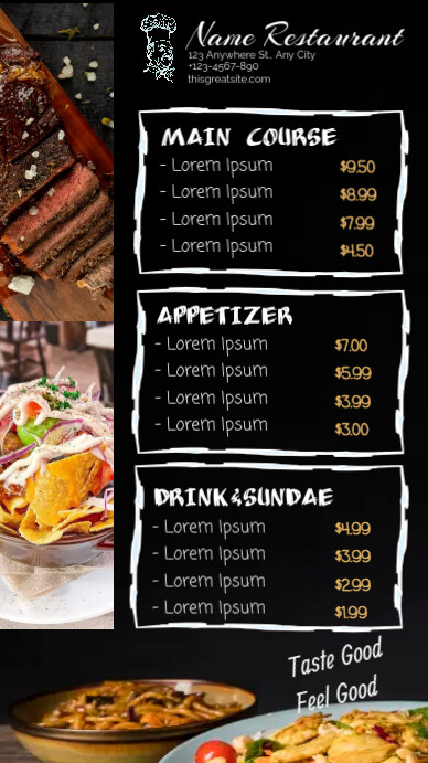 Menu Tracklist Copy of Menu list black simple | PosterMyWall
