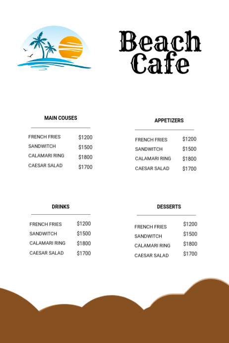 Menu List Poster template