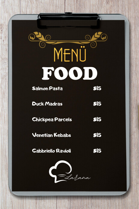 Menu List Food Poster template