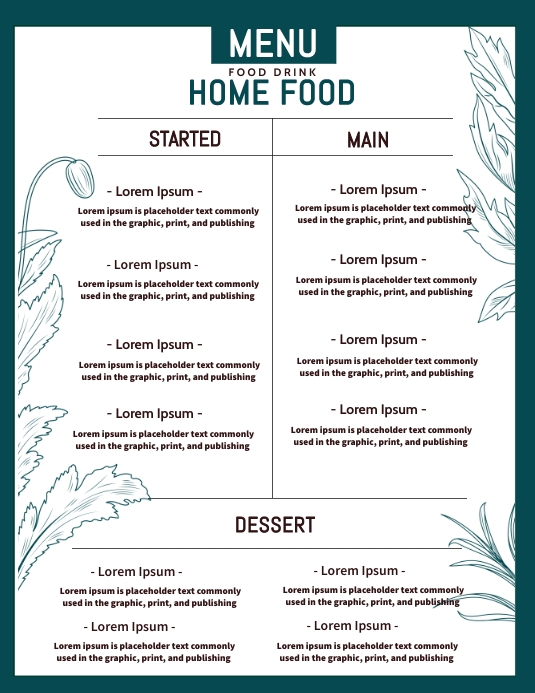 Menu List Sample Template | PosterMyWall