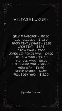 Menu Luxury Price List Instagram Stories template