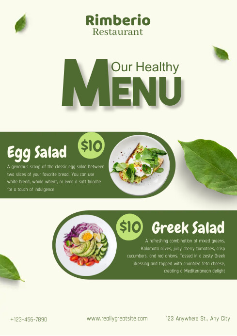 Menu Our Healthy Template | PosterMyWall