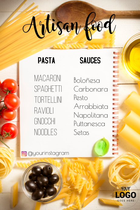 Menu pasta Template | PosterMyWall